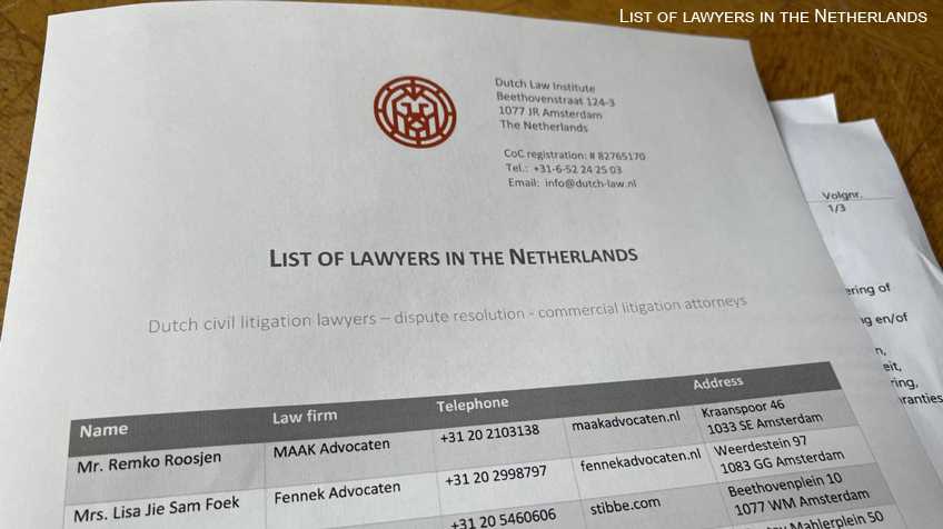 List of lawyers in the Netherlands